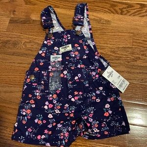 Girls 12mo shorts overalls, NWT